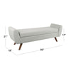 Rae Storage Bench Ottoman with Arms | Light Gray Woven Fabric | 60’’ BM334197
