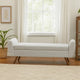 Rae Storage Bench Ottoman with Arms | Light Gray Woven Fabric | 60"