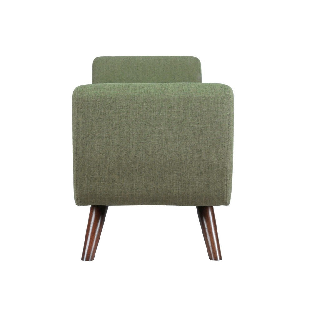 Rae Storage Bench Ottoman with Arms | Olive Green Woven Fabric | 60’’ BM334198