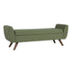 Rae Storage Bench Ottoman with Arms | Olive Green Woven Fabric | 60"