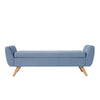 Rae Storage Bench Ottoman with Arms | French Blue Woven Fabric | 60"
