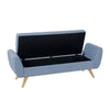 Rae Storage Bench Ottoman with Arms | French Blue Woven Fabric | 60"