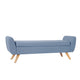 Rae Storage Bench Ottoman with Arms | French Blue Woven Fabric | 60"