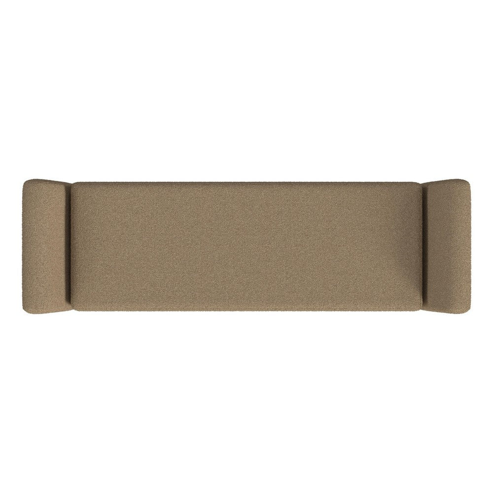 Rae Storage Bench Ottoman with Arms | Light Brown Boucle | 60"