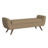 Rae Storage Bench Ottoman with Arms | Light Brown Boucle | 60"