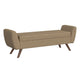 Rae Storage Bench Ottoman with Arms | Light Brown Boucle | 60"