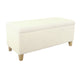 Liv Storage Bench Ottoman | Cream Sherpa | Natural Brown Wood | 42"