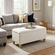 Liv Storage Bench Ottoman | Cream Sherpa | Natural Brown Wood | 42"