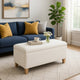 Liv Storage Bench Ottoman | Cream Sherpa | Natural Brown Wood | 42"