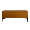 Ray Storage Bench Ottoman | Caramel Brown Faux Leather | Black | 42’’ BM334202