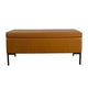 Ray Storage Bench Ottoman | Caramel Brown Faux Leather | Black | 42’’ BM334202