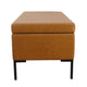 Ray Storage Bench Ottoman | Caramel Brown Faux Leather | Black | 42’’ BM334202