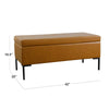 Ray Storage Bench Ottoman | Caramel Brown Faux Leather | Black | 42’’ BM334202