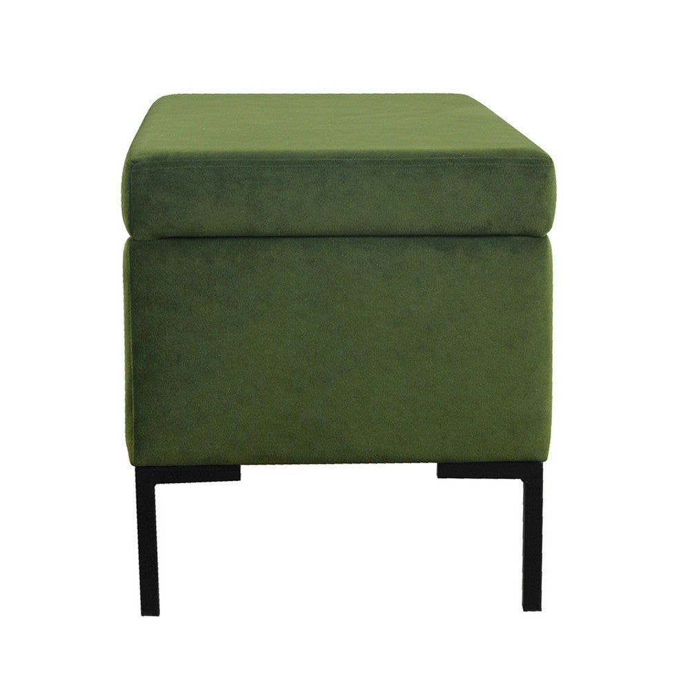 Ray Storage Bench Ottoman | Forest Green Velvet | Metal Legs | 32’’ BM334203