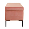 Ray Storage Bench Ottoman | Blush Pink Velvet | Metal Legs | 32’’ BM334204
