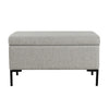Ray Storage Bench Ottoman | Classic Gray Velvet | Metal Legs | 32’’