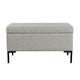 Ray Storage Bench Ottoman | Classic Gray Velvet | Metal Legs | 32’’
