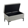 Ray Storage Bench Ottoman | Classic Gray Velvet | Metal Legs | 32’’