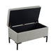 Ray Storage Bench Ottoman | Classic Gray Velvet | Metal Legs | 32’’