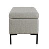 Ray Storage Bench Ottoman | Classic Gray Velvet | Metal Legs | 32’’