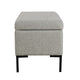 Ray Storage Bench Ottoman | Classic Gray Velvet | Metal Legs | 32’’