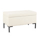 Ray Storage Bench Ottoman | Cream White Boucle | Metal Legs | 32"
