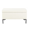Ray Storage Bench Ottoman | Cream White Boucle | Metal Legs | 32"