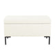 Ray Storage Bench Ottoman | Cream White Boucle | Metal Legs | 32"
