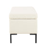 Ray Storage Bench Ottoman | Cream White Boucle | Metal Legs | 32"