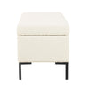 Ray Storage Bench Ottoman | Cream White Boucle | Metal Legs | 32’’ BM334206