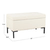 Ray Storage Bench Ottoman | Cream White Boucle | Metal Legs | 32"
