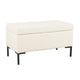 Ray Storage Bench Ottoman | Cream White Boucle | Metal Legs | 32"