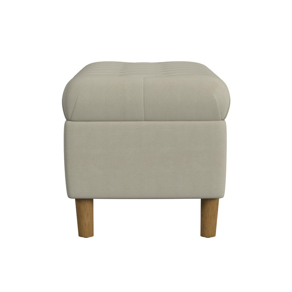 Sol Storage Bench Ottoman | Tan Beige Velvet | Brown | 40"