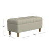 Sol Storage Bench Ottoman | Tan Beige Velvet | Brown | 40"