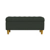 Sol Storage Bench Ottoman | Forest Green Soft Velvet | Brown | 40"
