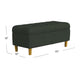 Sol Storage Bench Ottoman | Forest Green Soft Velvet | Brown | 40"
