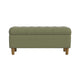 Sol Storage Bench Ottoman | Light Sage Green Velvet | Brown | 40’’
