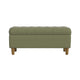 Sol Storage Bench Ottoman | Light Sage Green Velvet | Brown | 40"