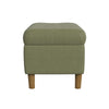 Sol Storage Bench Ottoman | Light Sage Green Velvet | Brown | 40"
