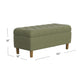 Sol Storage Bench Ottoman | Light Sage Green Velvet | Brown | 40"