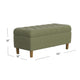 Sol Storage Bench Ottoman | Light Sage Green Velvet | Brown | 40’’