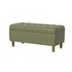 Sol Storage Bench Ottoman | Light Sage Green Velvet | Brown | 40"