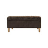 Sol Storage Bench Ottoman | Chocolate Brown Velvet | Wood | 40"
