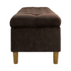 Sol Storage Bench Ottoman | Chocolate Brown Velvet | Wood | 40"