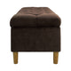 Sol Storage Bench Ottoman | Chocolate Brown Velvet | Wood | 40’’