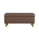 Sol Storage Bench Ottoman | Brown Faux Leather and Hardwood | 36’’ BM334211
