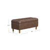 Sol Storage Bench Ottoman | Brown Faux Leather and Hardwood | 36’’ BM334211