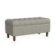 Sol Storage Bench Ottoman | Gray Woven Fabric | Brown Wood | 40"