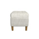 Sol Storage Bench Ottoman | Cream Woven Fabric | Brown Wood | 40’’