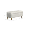 Sol Storage Bench Ottoman | Cream Woven Fabric | Brown Wood | 40’’